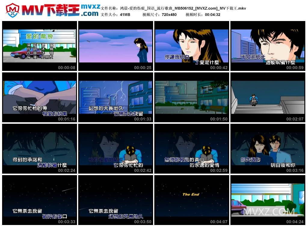 鸿晨-爱的伤痕_国语_流行歌曲_MB506152